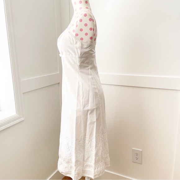 SOLD Express Eyelet Embroidered Midi Dress White Cotton Women’s 5/6 - Picture 4 of 10